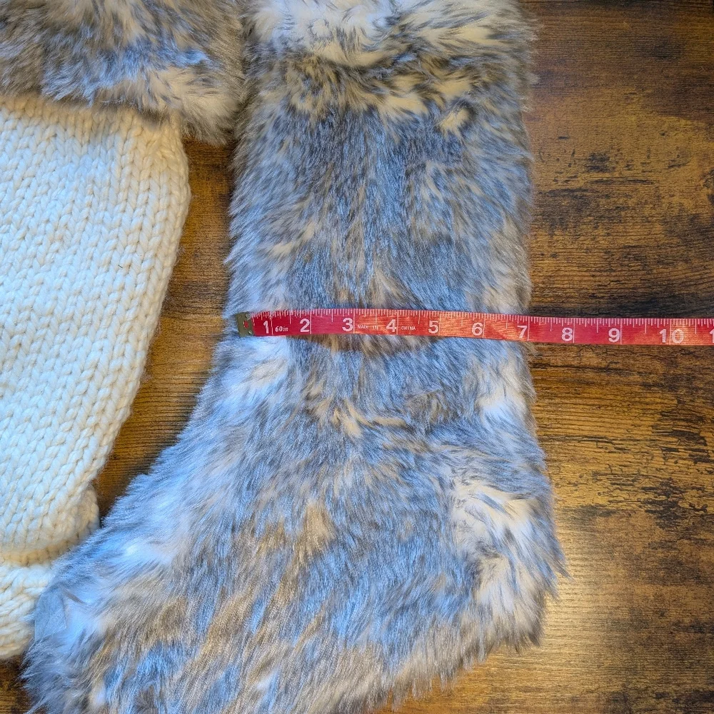 Knit and Fur Stockings set